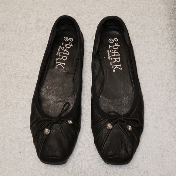 Spark ballerina flats, black leather, 8 - Picture 3 of 10